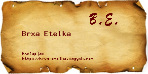 Brxa Etelka névjegykártya